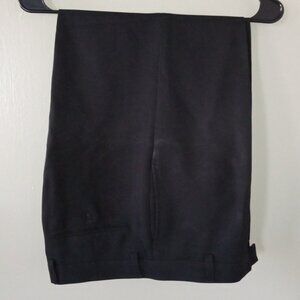 Men's Black Dress Pants 32x30 Flat Front Straight Leg